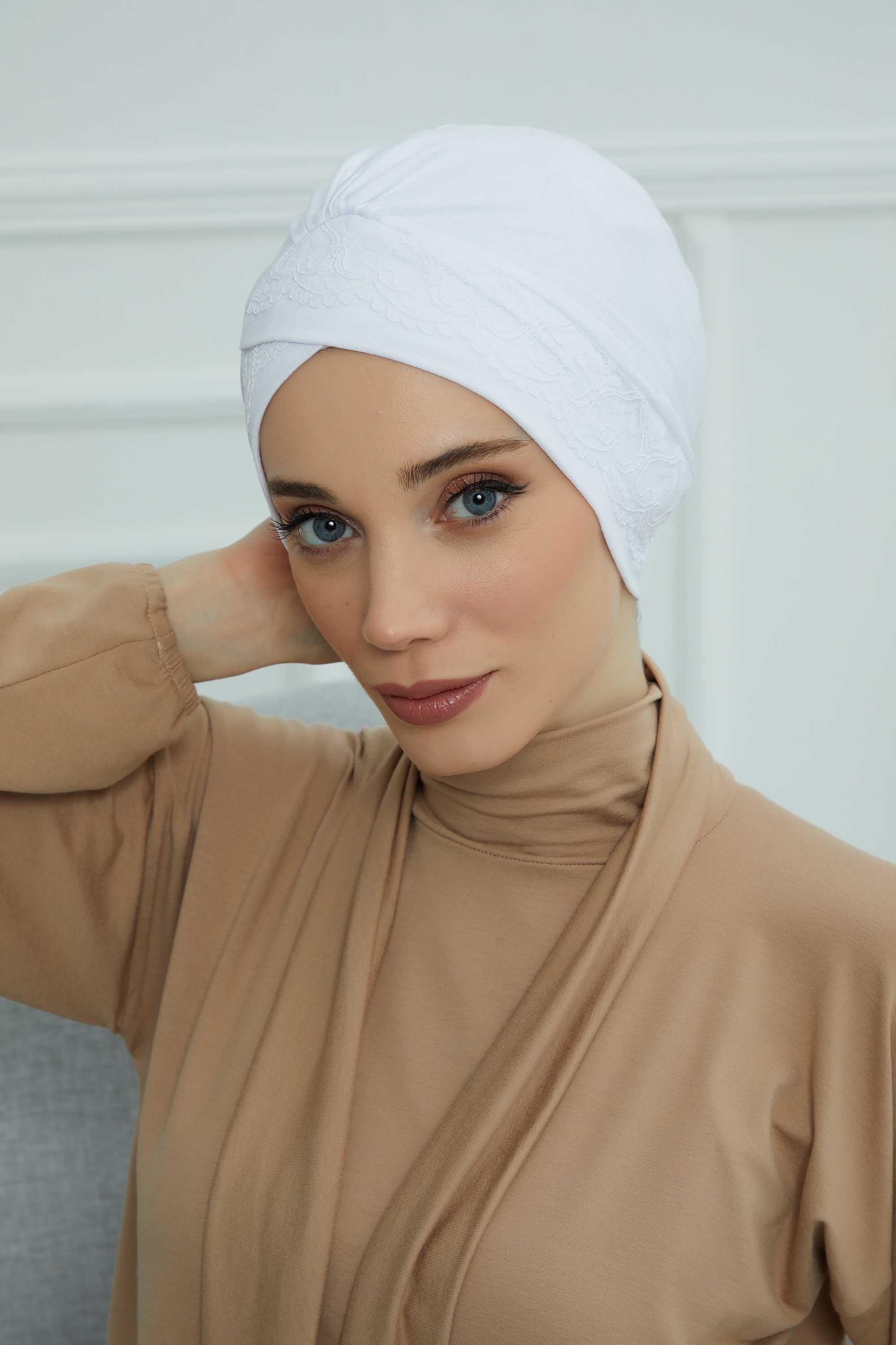 Dantelli Penye Bone,B-22 Beyaz