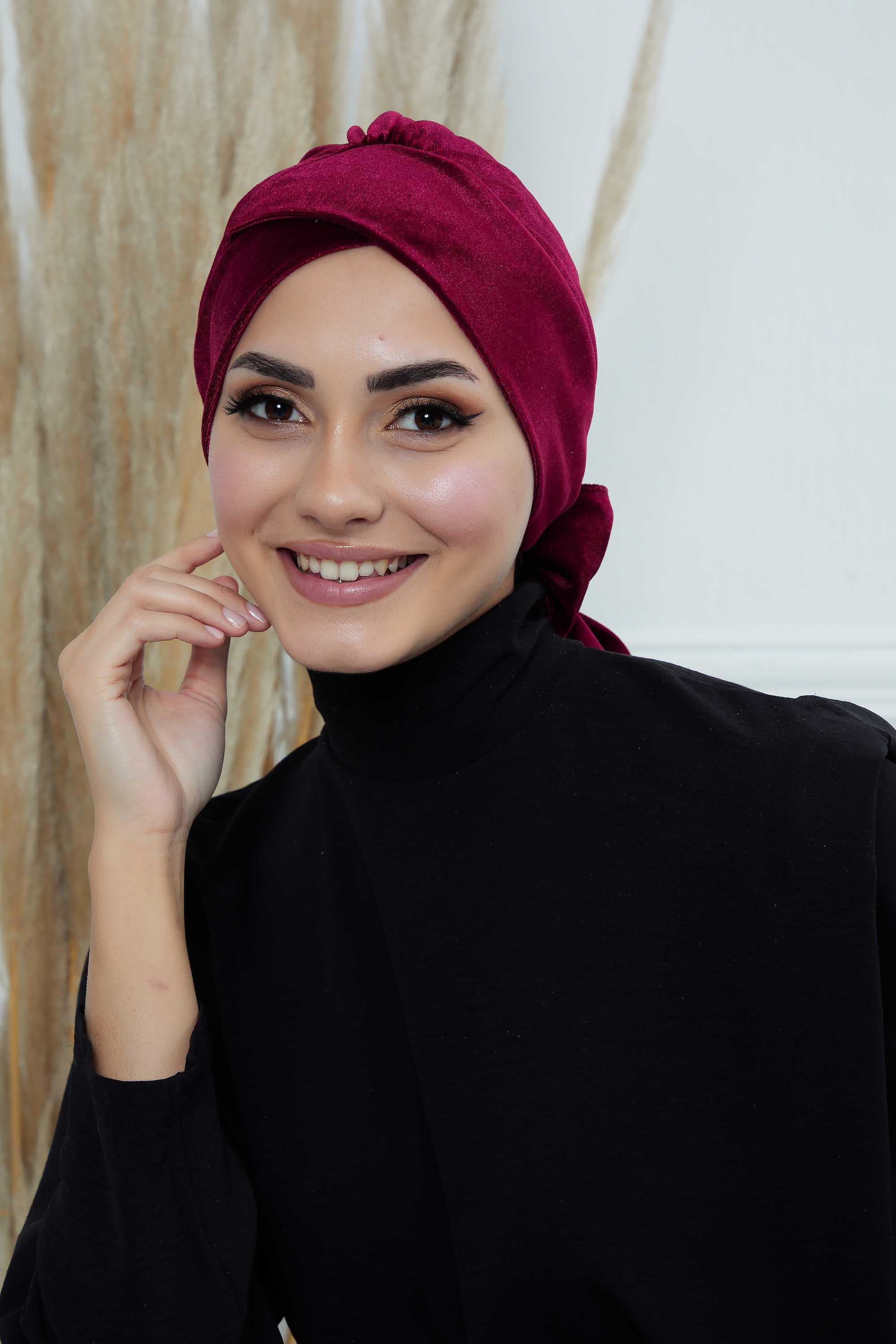 Kuşaklı Kadife Bone,B-31K Vişne Çürüğü