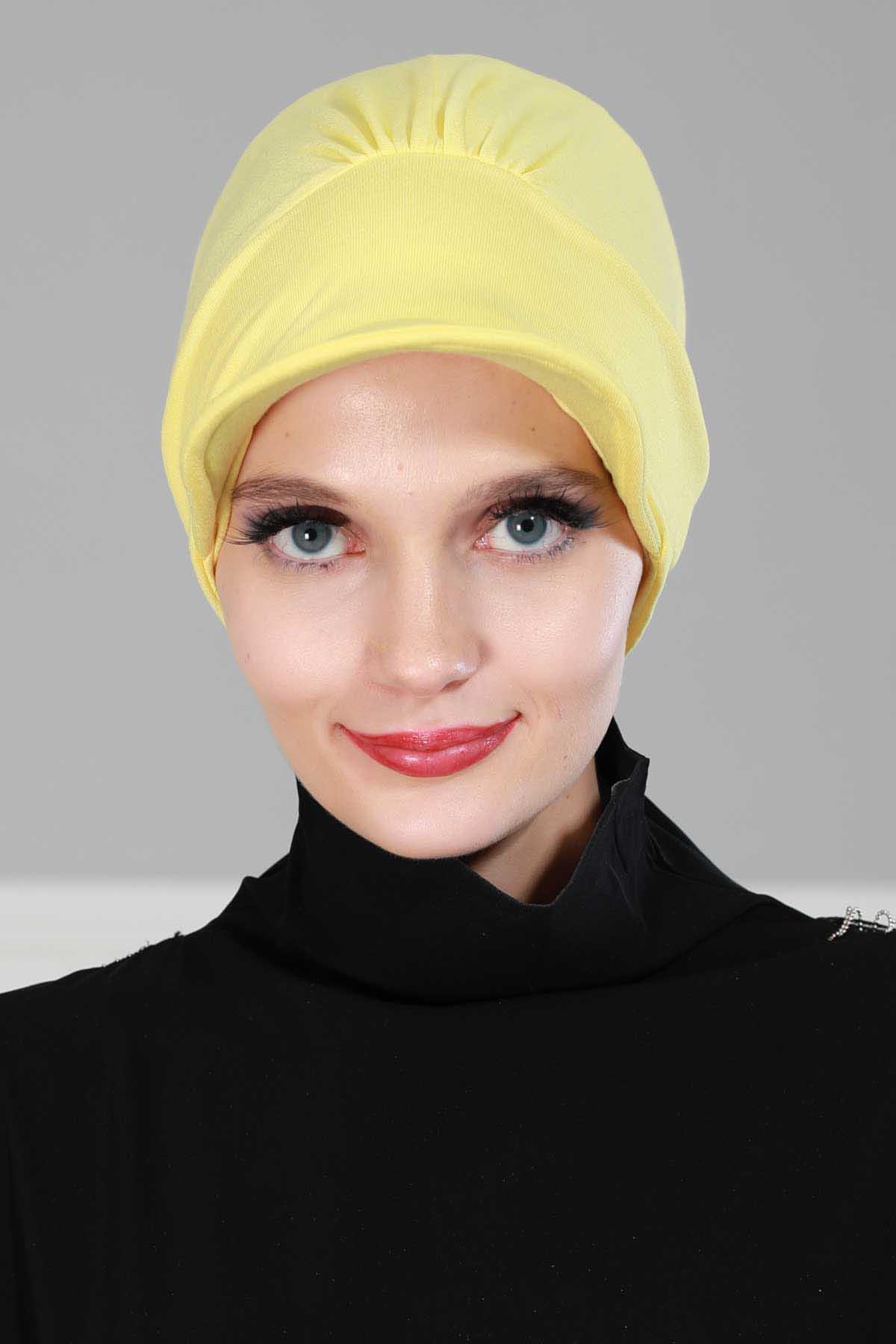 Şapkalı Penye Bone,B-30 Sarı