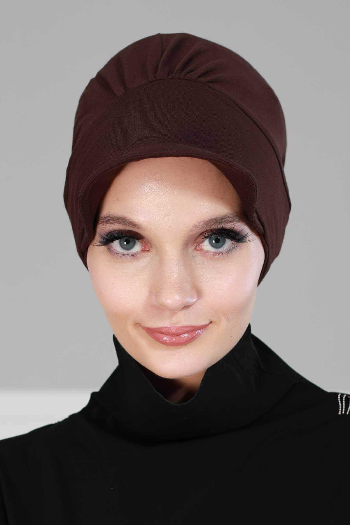 Şapkalı Penye Bone,B-30 Kahverengi