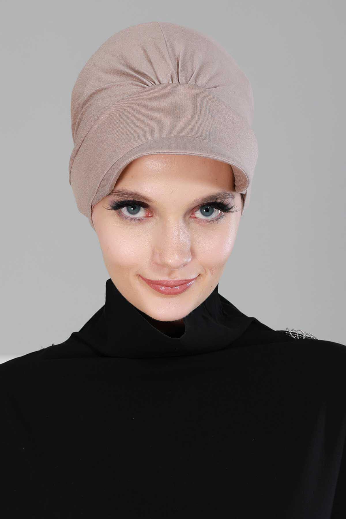 Şapkalı Penye Bone,B-30 Vizon
