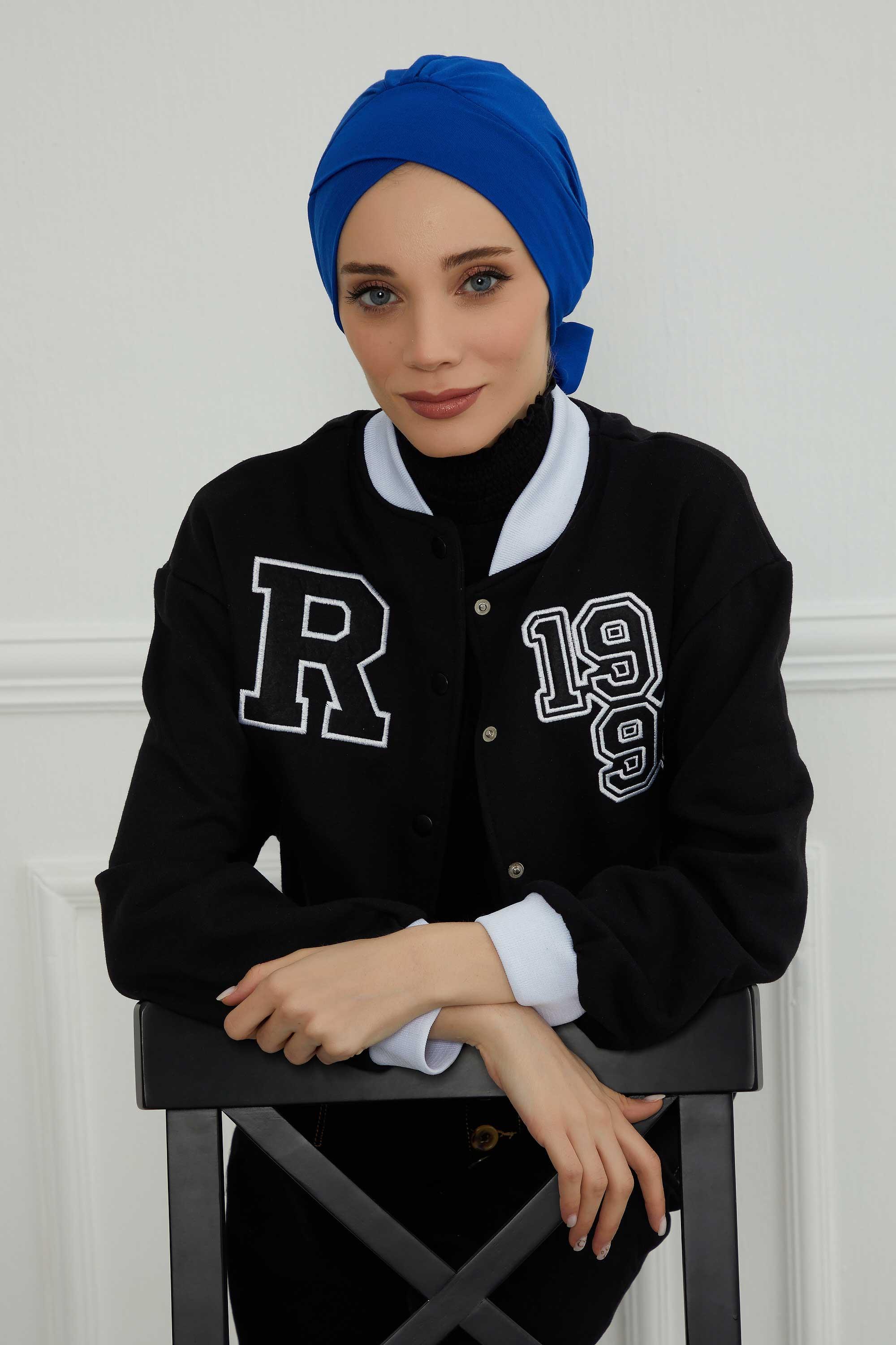 Kuşaklı Penye Bone,B-31 Saks Mavisi