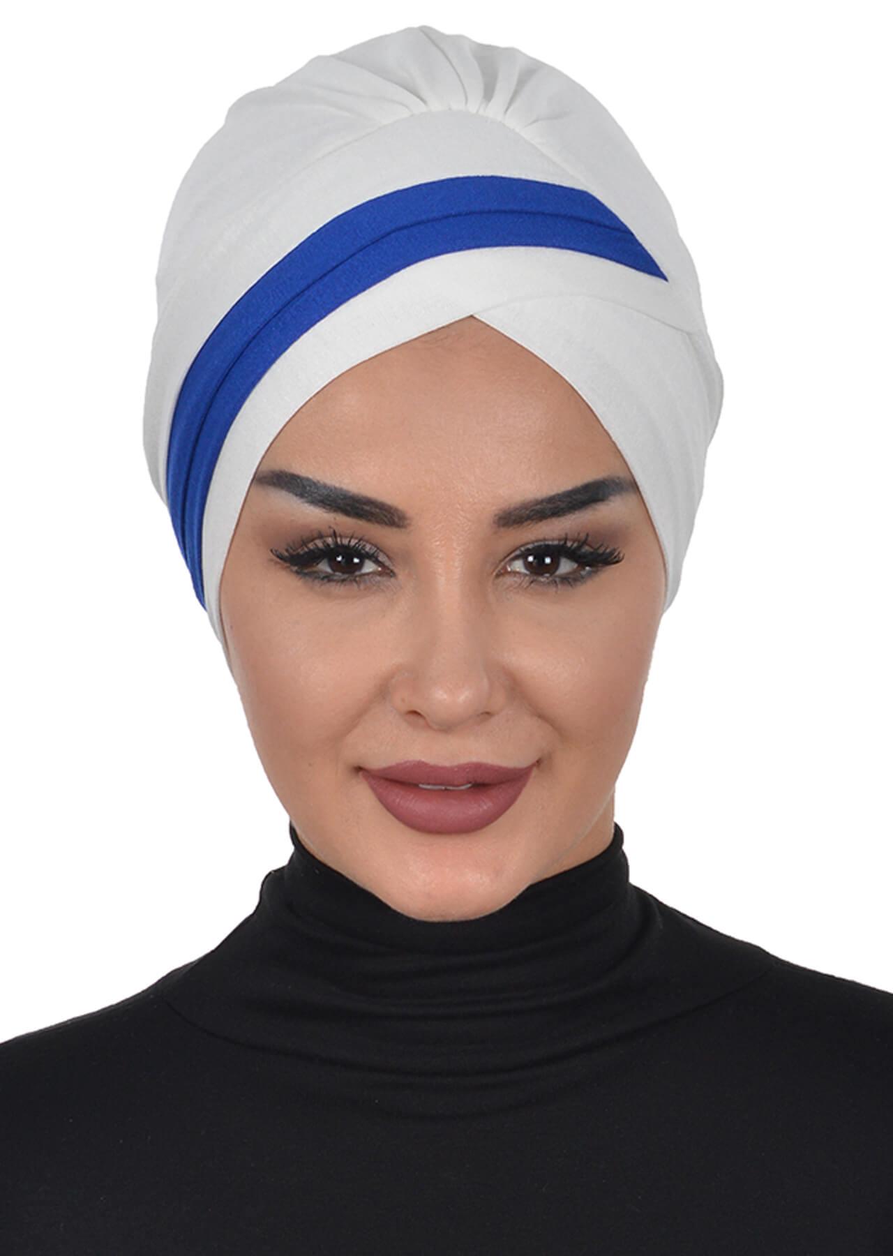 Çift Renkli Penye Bone,B-23 Krem - Saks