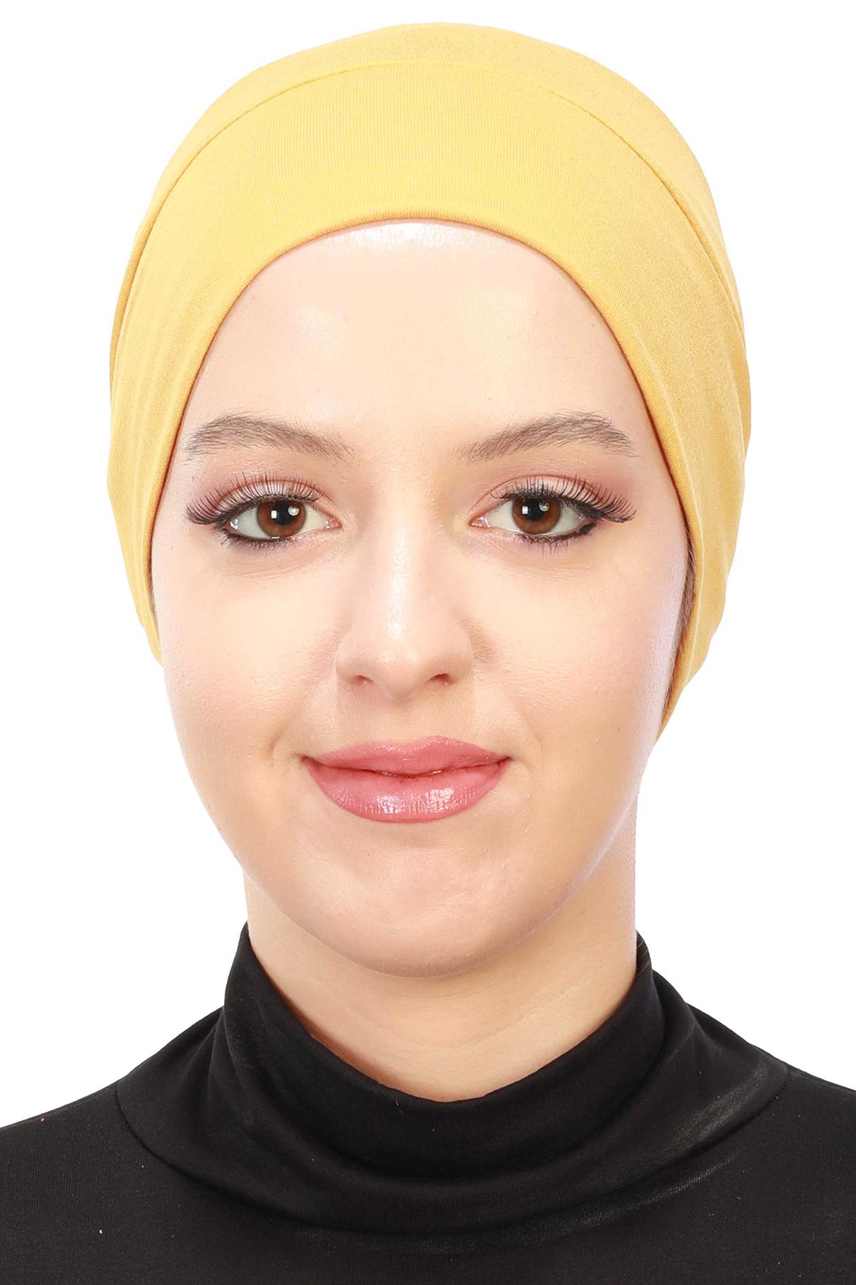 Bere Model Tesettür Bone,B-35 Hardal Sarısı