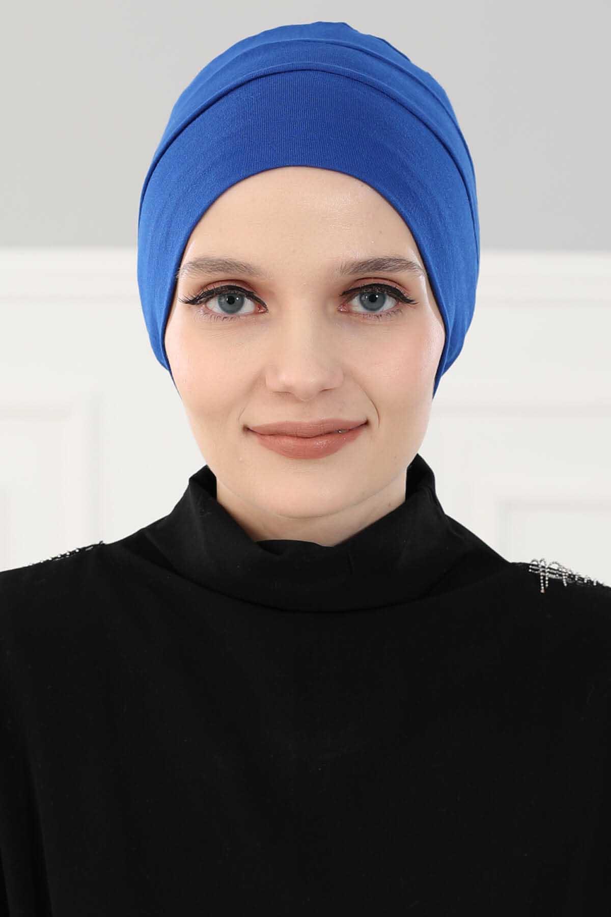 Bere Model Tesettür Bone,B-35 Saks Mavisi