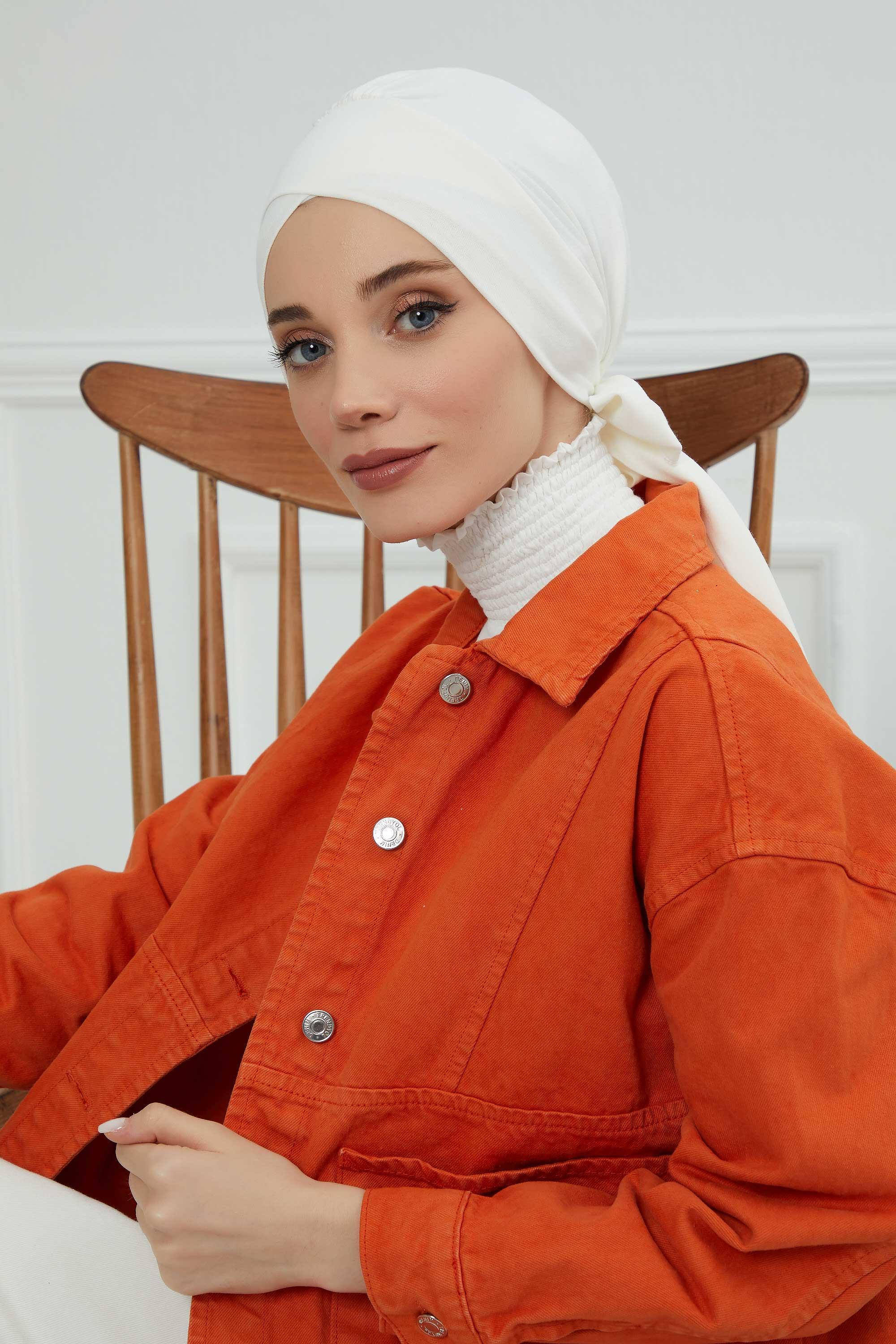 Kuşaklı Penye Bone,B-31 Krem