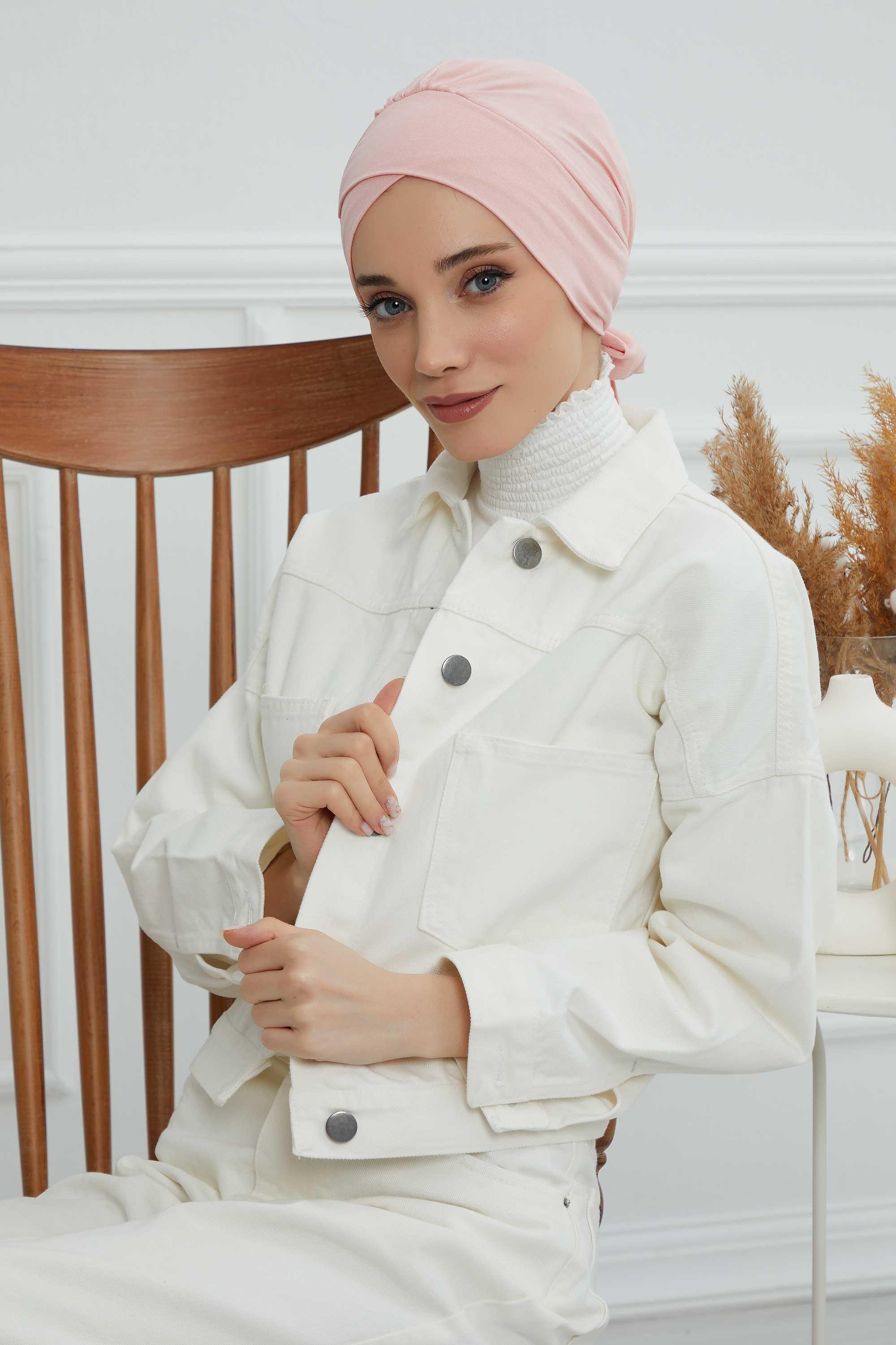 Kuşaklı Penye Bone,B-31 Pudra