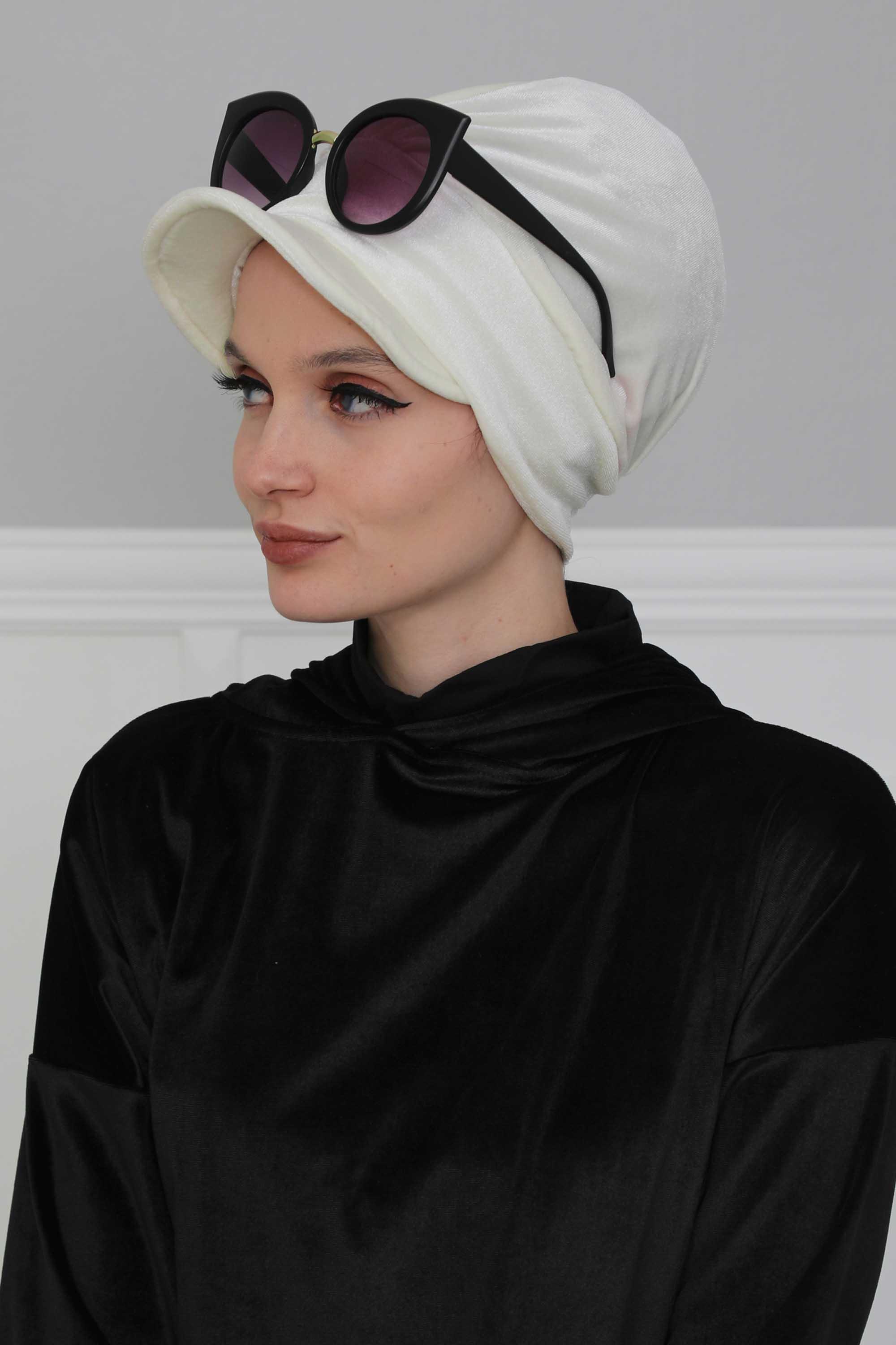 Siperlikli Kadife Bone,B-30K Krem