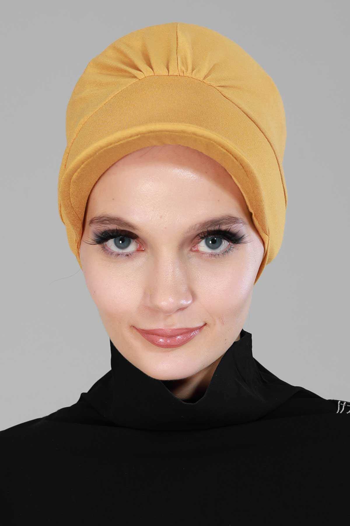 Şapkalı Penye Bone,B-30 Hardal Sarısı