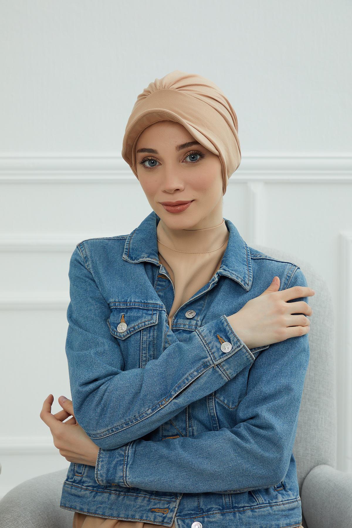 Şapkalı Penye Bone,B-30 Sütlü Kahve
